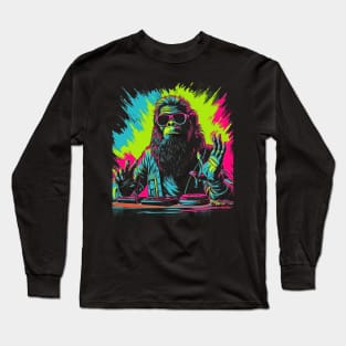 Bigfoot DJ | Funny Retro EDM Festival Bigfoot #2 Long Sleeve T-Shirt